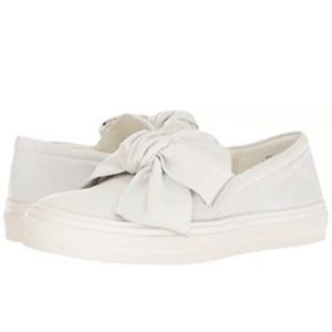New white slip on shoes with cute bow